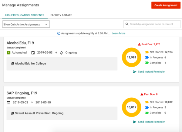 Assignment Management Page in Foundry